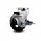 Service Caster 4 Inch Rubber on Cast Iron Swivel Caster with Roller Bearing and Brake SCC SCC-20S420-RSR-TLB - alternate 3
